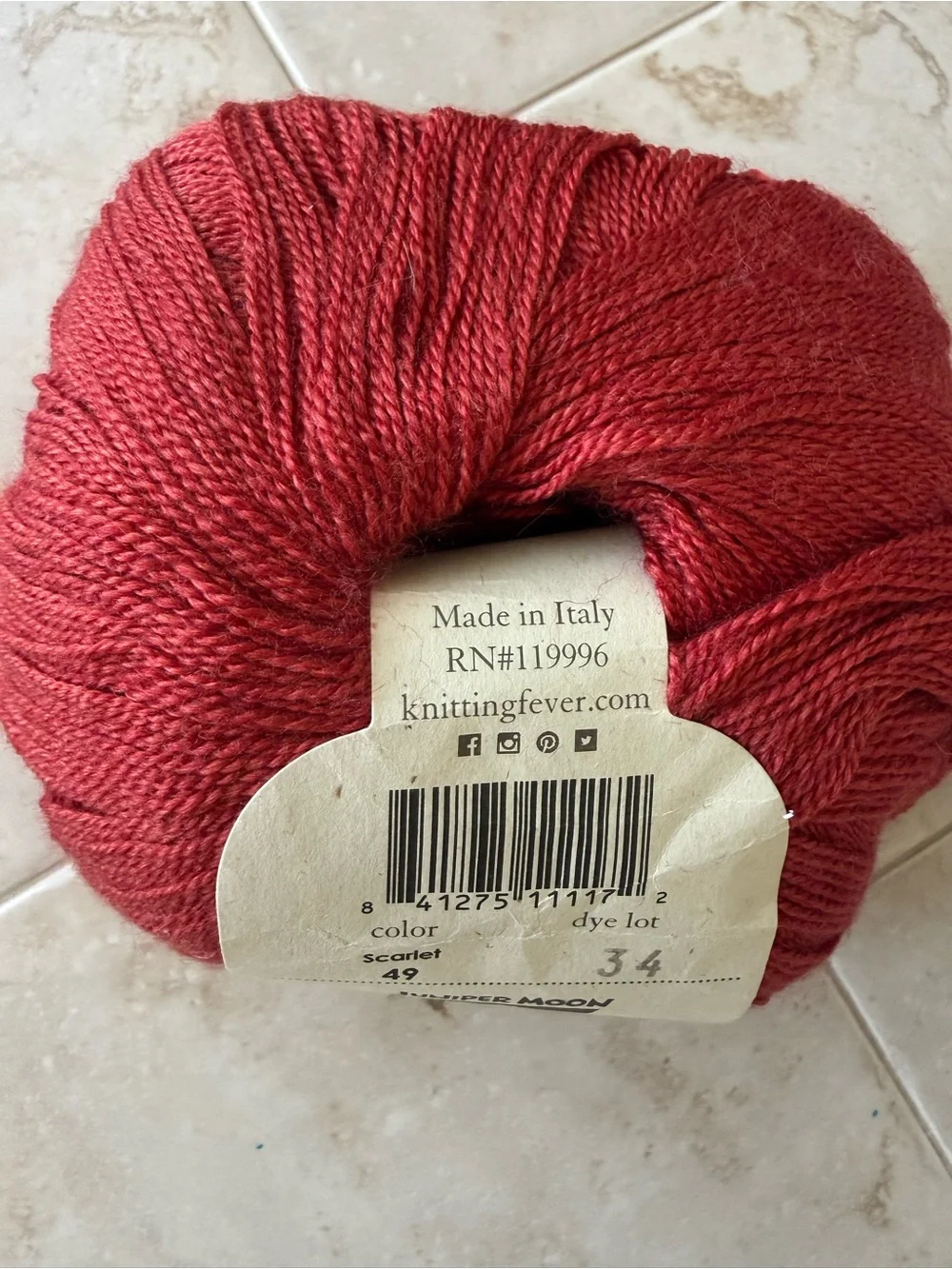 Juniper Moon Farm Findley Merino Wool/Mulberry Silk Blend Yarn in Scarlet